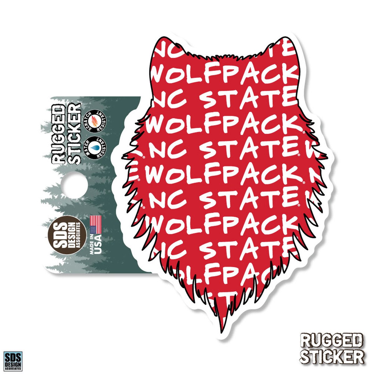 Rugged Sticker Outline Wolfhead